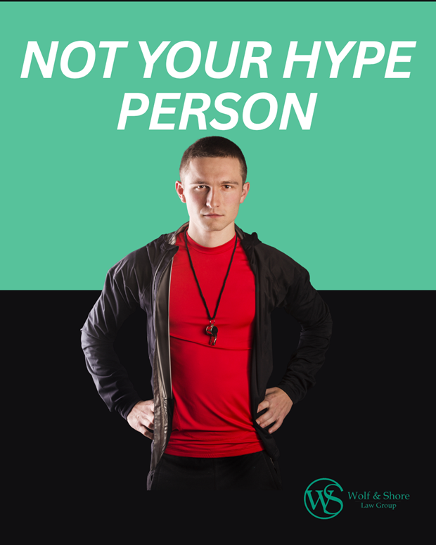 An infographic that says "Not Your Hype Person."