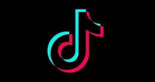 TikTok logo featuring a stylized musical note with a 3D glitch effect in cyan and magenta against a solid black background.
